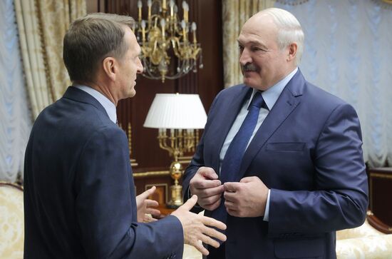 Belarus Lukashenko Naryshkin Meeting