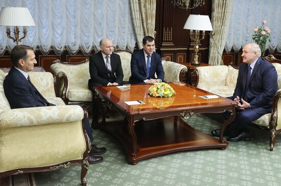 Belarus Lukashenko Naryshkin Meeting