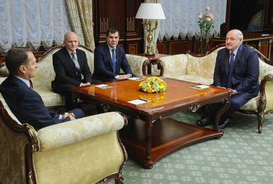 Belarus Lukashenko Naryshkin Meeting