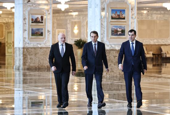 Belarus Lukashenko Naryshkin Meeting