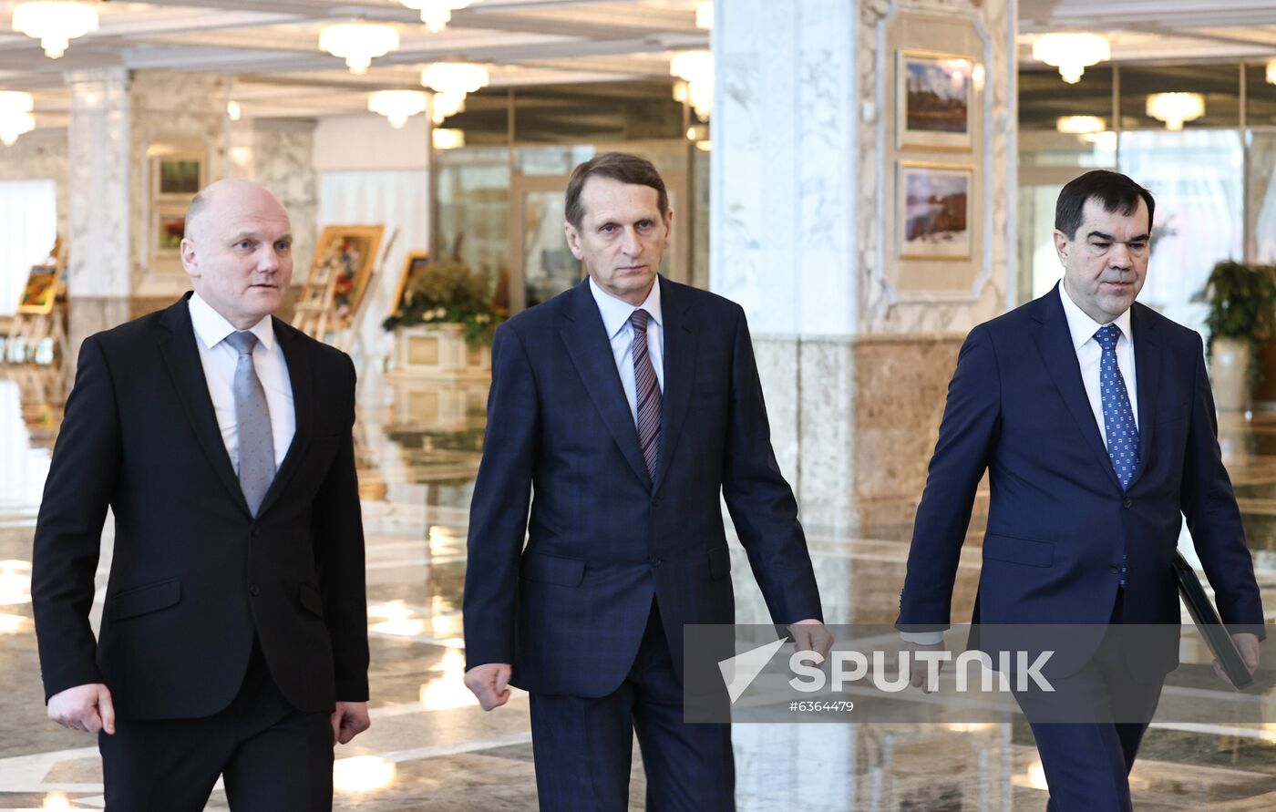 Belarus Lukashenko Naryshkin Meeting