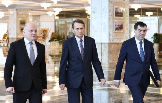 Belarus Lukashenko Naryshkin Meeting