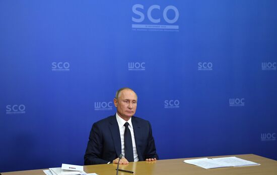 Russian President Vladimir Putin chairs SCO Heads of State Council (HSC) Meeting