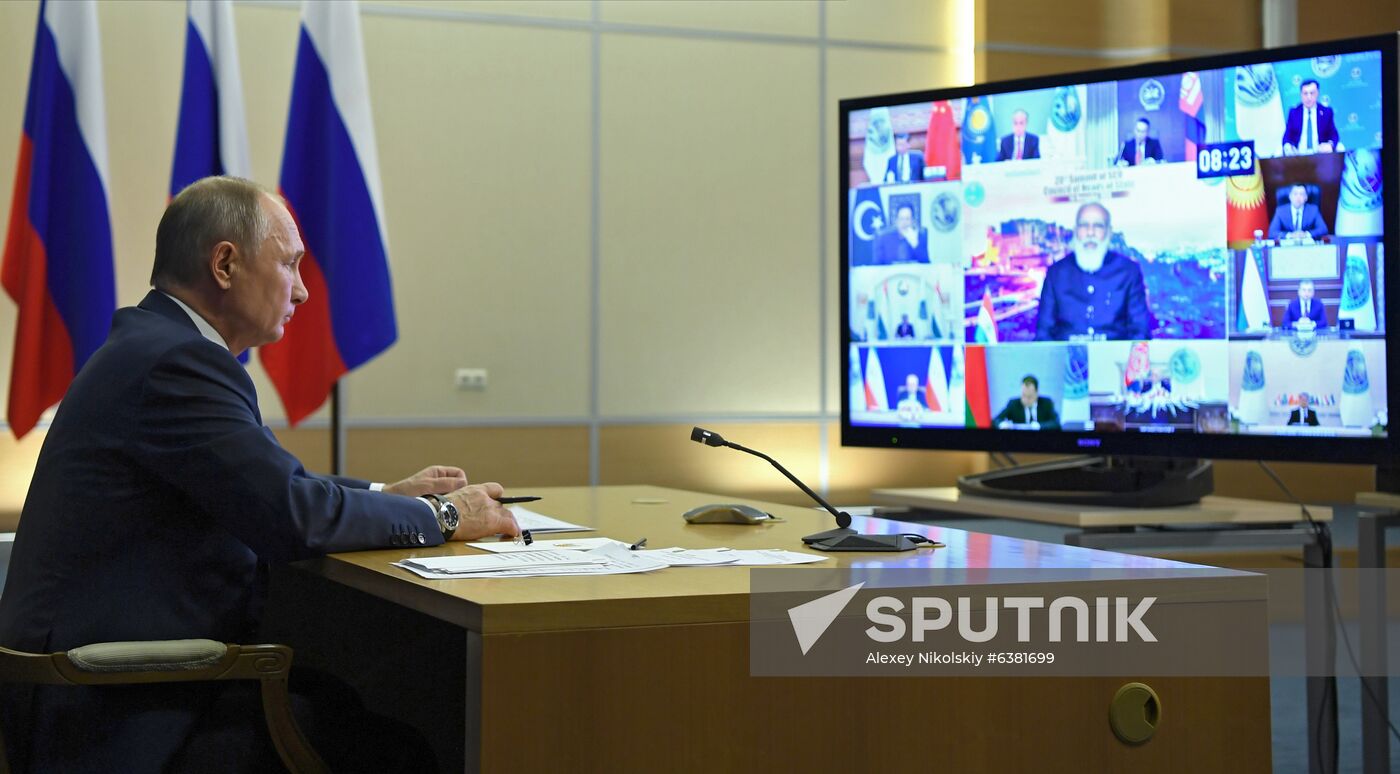 Russian President Vladimir Putin chairs SCO Heads of State Council (HSC) Meeting