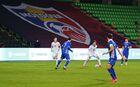 From left, Russia's Daler Kuzyaev, Moldova's Artur Ionita, Russia's Aleksey Miranchuk, and Moldova's Ion Nicolaescu struggle for a ball during the soccer friendly match between Moldova and Russia, in Chisinau, Moldova. Location: Moldova, Chisinau. Author: Mihai Karaush/Sputnik/РИА Новости. Russia Soccer Moldova - Russia