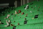 In this handout photo released by Russian Football Union, toys sit on tribunes during the friendly soccer match between Moldova and Russia, in Chisinau, Moldova. Editorial use only, no archive, no commercial use. Location: Moldova, Chisinau. Author: Mikhail Shapayev/Sputnik. Russia Soccer Moldova - Russia