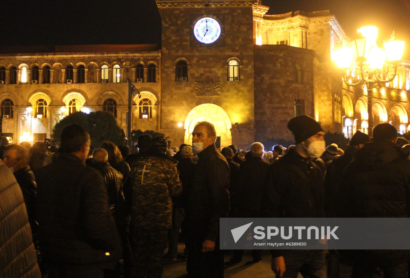 Demonstrators take part a rally in support of the government at the Republic Square in Yerevan, Armenia. On November 9, the leaders of Russia, Armenia and Azerbaijan adopted a joint statement on the cessation of hostilities in unrecognized Nagorno-Karabakh. The agreement on Nagorno-Karabakh resulted in the loss of some territories controlled by the Armenian-majority self-proclaimed Republic of Artsakh and the deployment of Russian peacekeepers to the region. Location: Armenia, Yerevan. Author: Arsen Haytyan/Sputnik. Armenia Nagorno-Karabakh Ceasefire