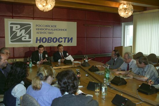 News conference at RIA Novosti Agency