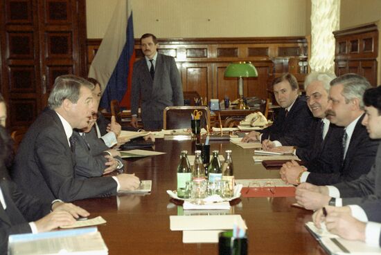 Austrian Chancellor Franz Vranitzky visits Russia