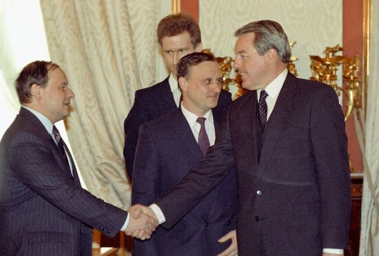 Austrian Chancellor Franz Vranitzky visits Russia