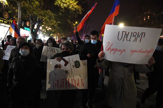 Armenia Nagorno-Karabakh Ceasefire Protests