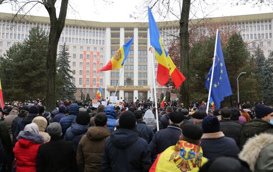Moldova Sandu Supporters Rally