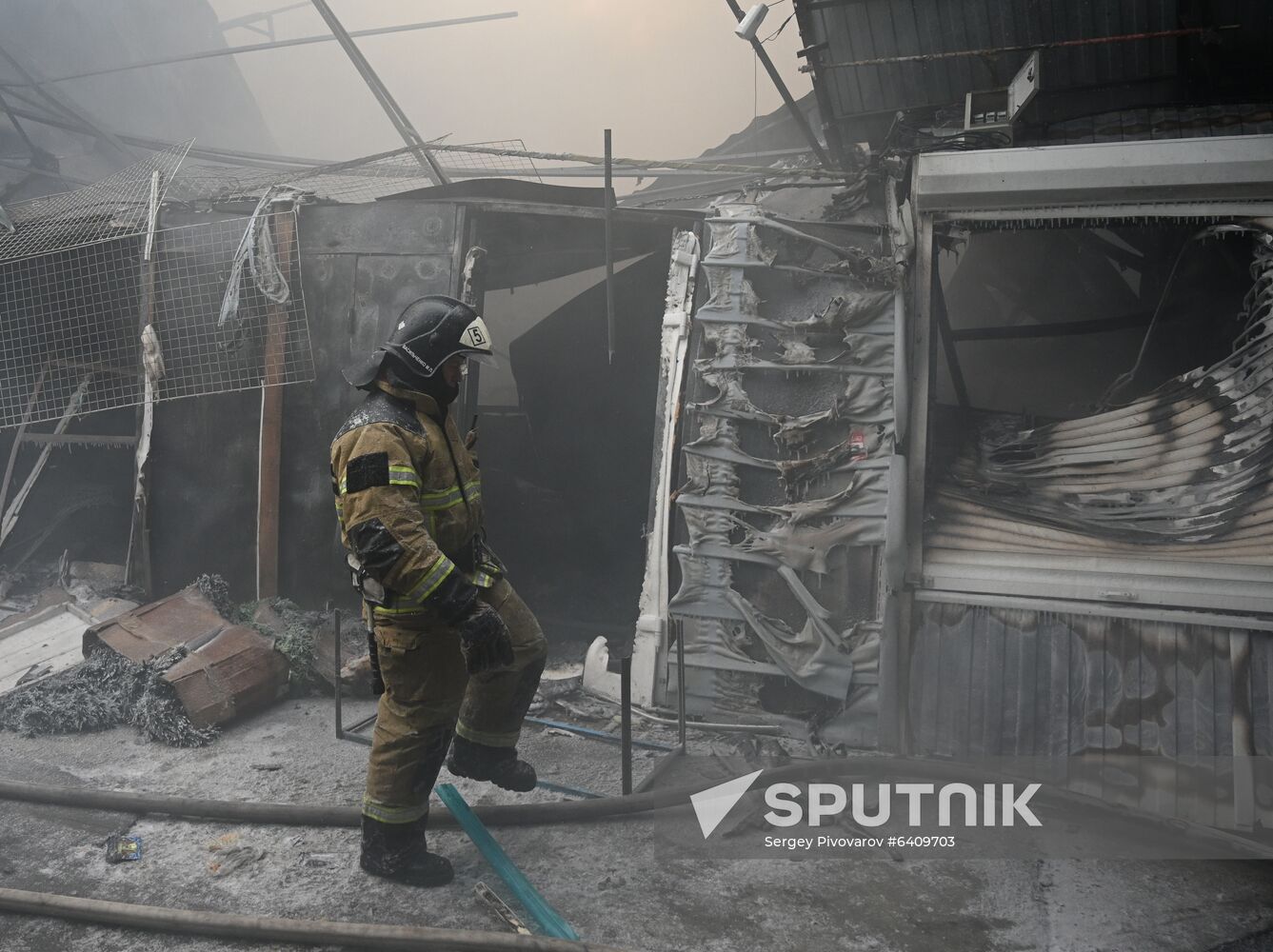 Russia Market Fire