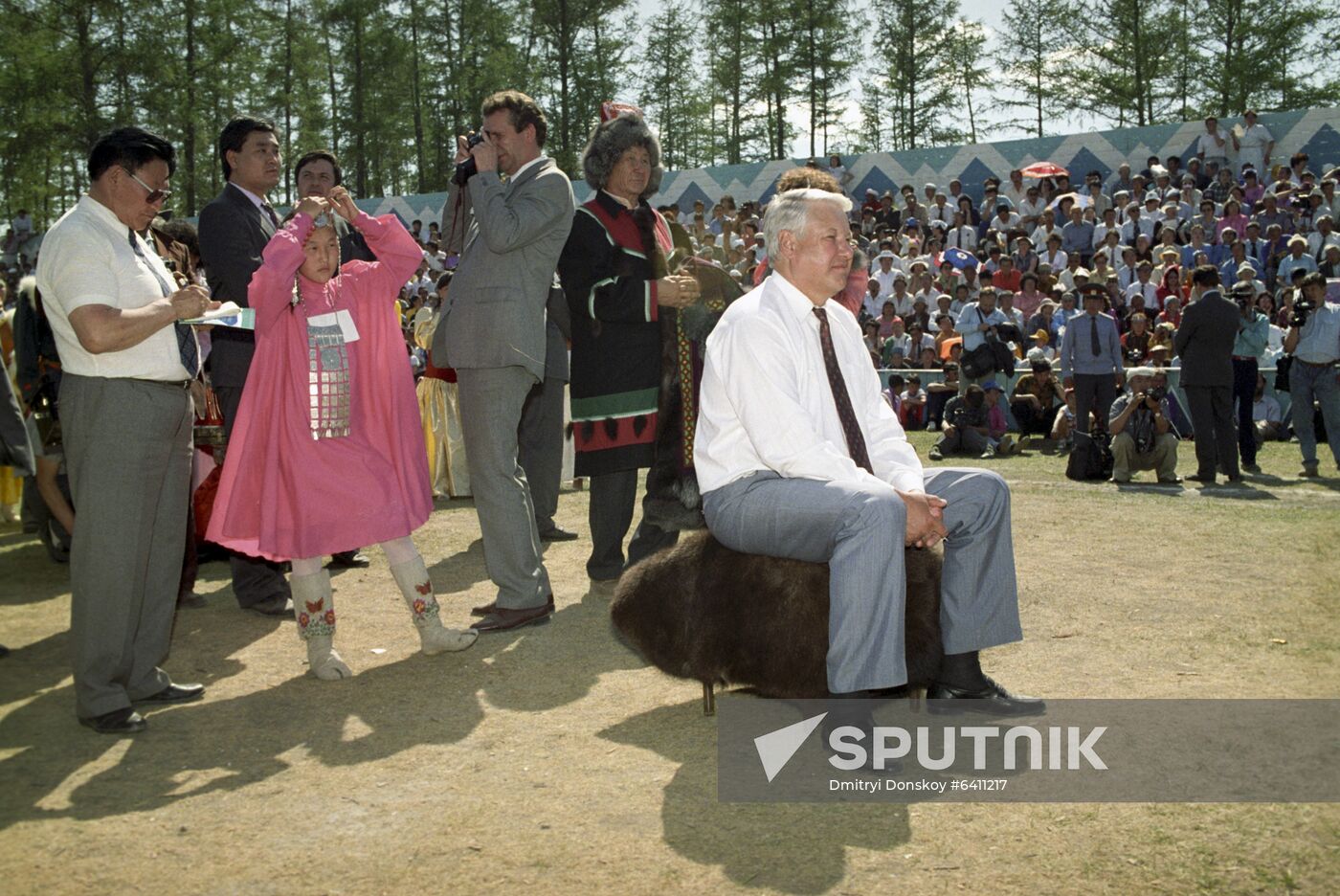 Russian President Boris Yeltsin visits Respublic of Sakha (Yakutia)