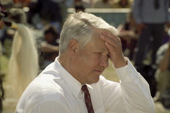 Russian President Boris Yeltsin visits Respublic of Sakha (Yakutia)