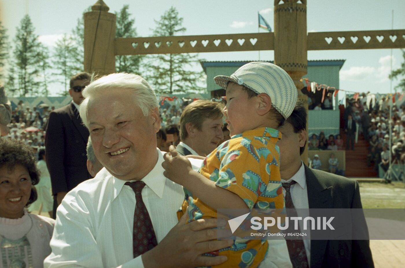 Russian President Boris Yeltsin visits Respublic of Sakha (Yakutia)