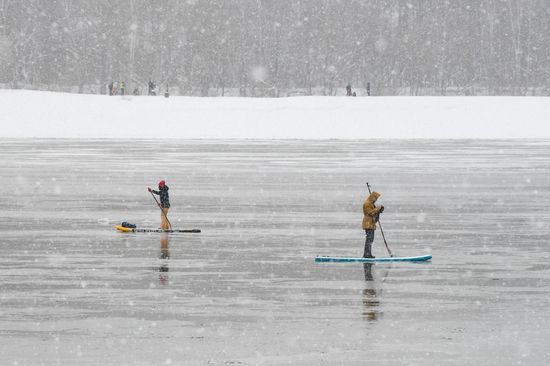Russia Winter SUP Surfing