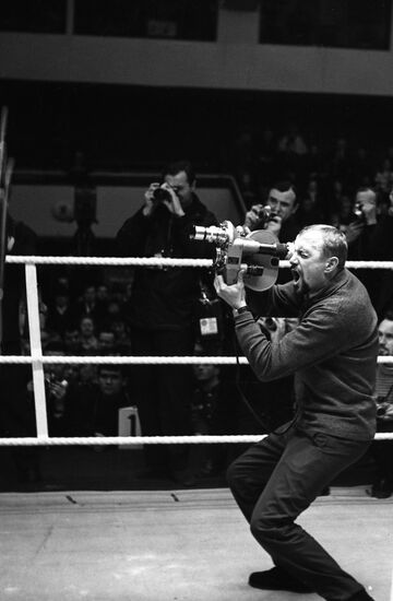 Photography and filming before boxing tournament