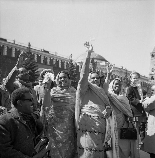 Sudanese delegation at Labor Day rally in Moscow