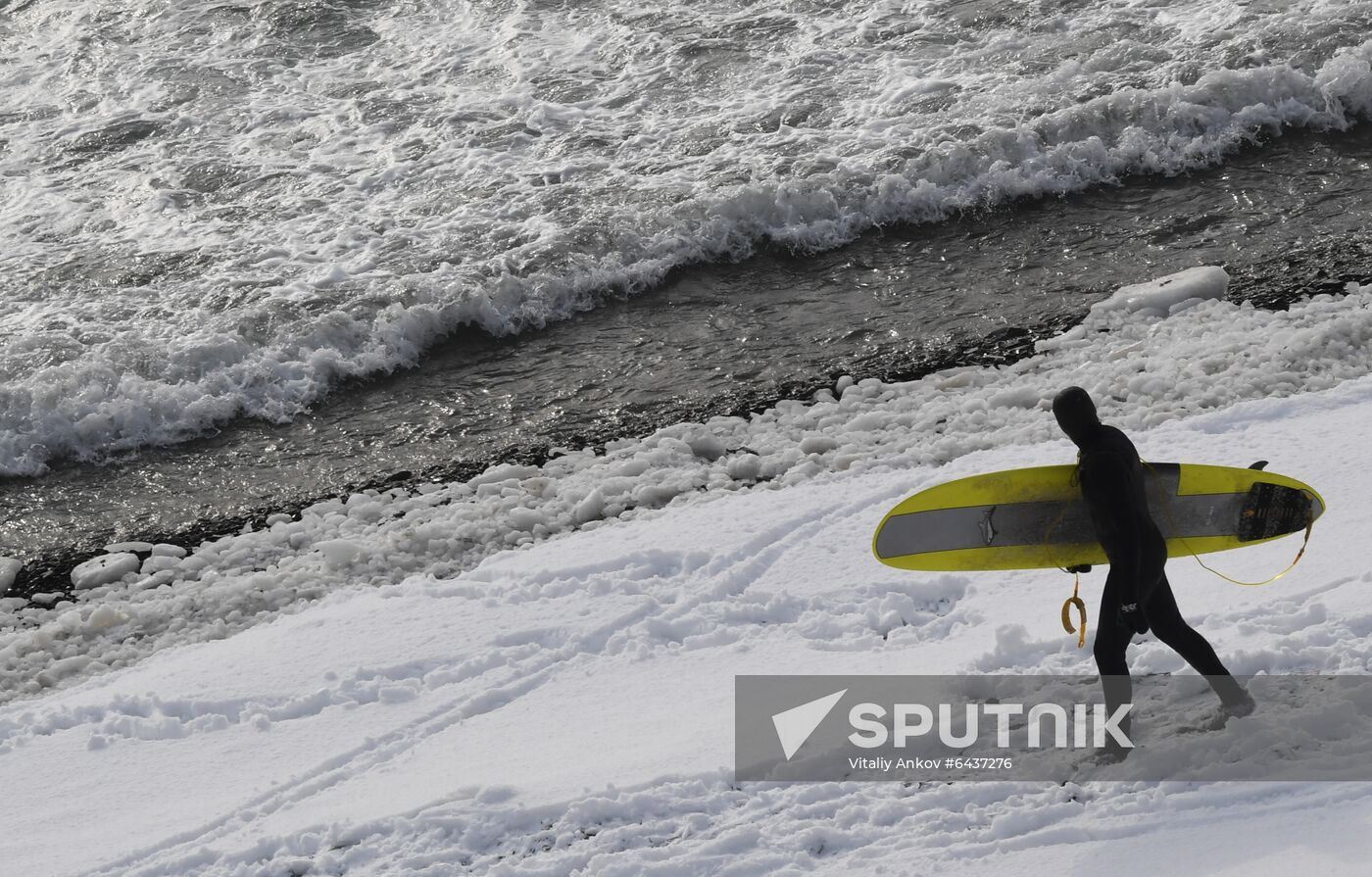 Russia Winter Surfing
