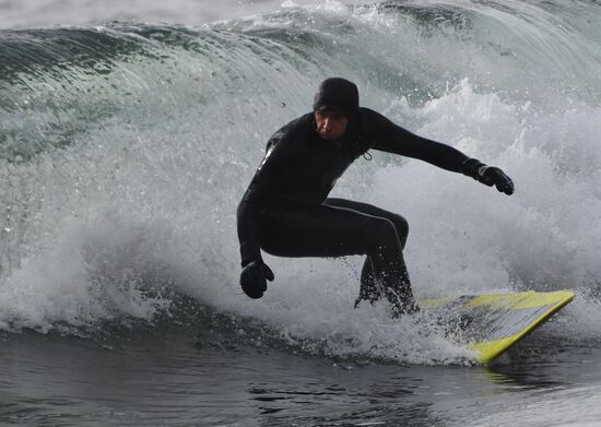 Russia Winter Surfing
