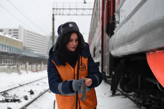Russia Female Train Driver