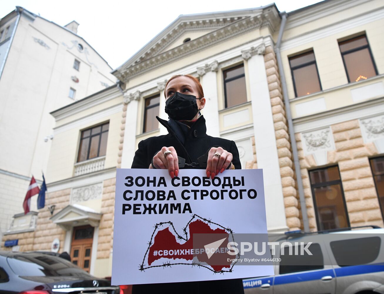 Russia Latvia Reporters Crackdown Protest