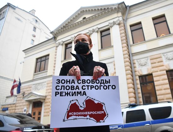 Russia Latvia Reporters Crackdown Protest