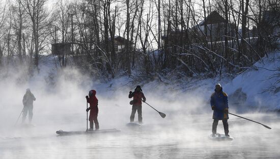 Russia Winter SUP Surfing