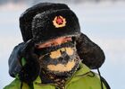 A young woman with face covered with frost is pictured on the ice-covered Krasnoyarsk reservoir with the air temperature minus 33 degrees Celsius, in Krasnoyarsk region, Russia. Location: Russia, Krasnoyarsk region. Author: Ilya Naymushin/Sputnik. Russia Winter