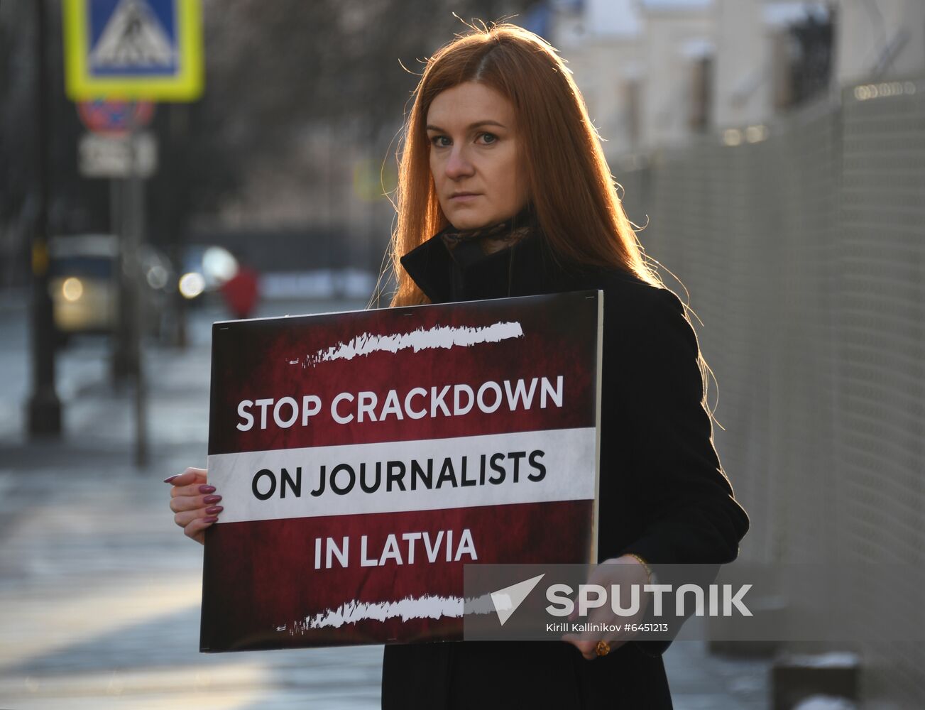 Russia Latvia Reporters Crackdown Protest