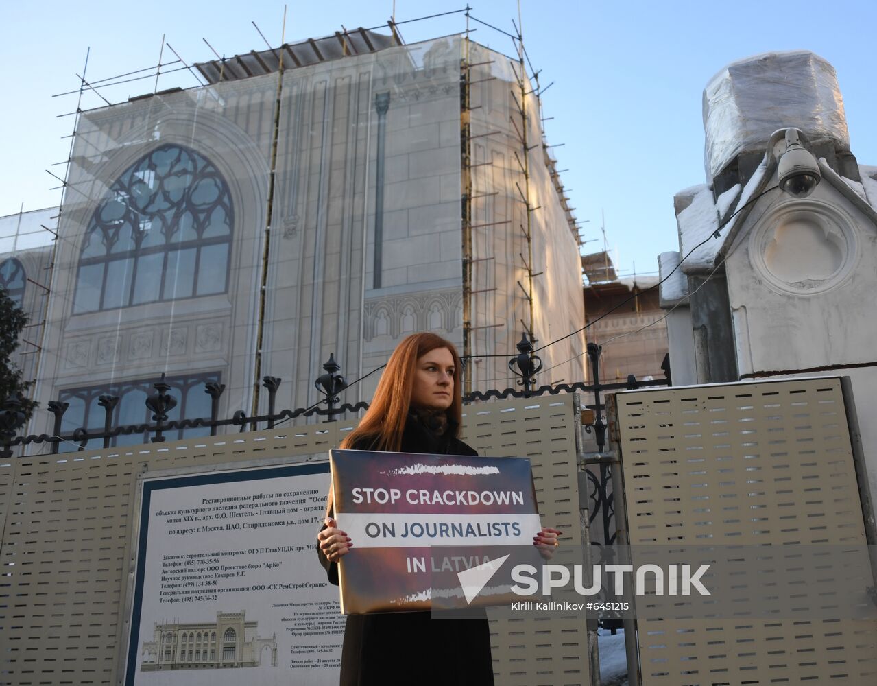 Russia Latvia Reporters Crackdown Protest