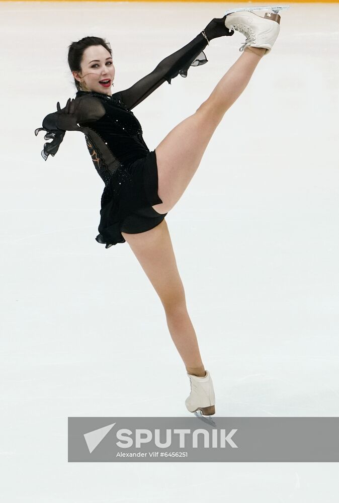 Elizaveta Tuktamysheva, a member of Evgenia Medvedeva's team, skates her free program during the team competition at the Channel One Figure Skating Cup in Moscow, Russia. Location: Russia, Moscow. Author: Alexander Vilf/Sputnik. Russia Figure Skating Team Competition
