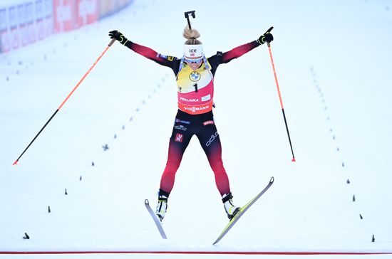Slovenia Biathlon Worlds Women Pursuit