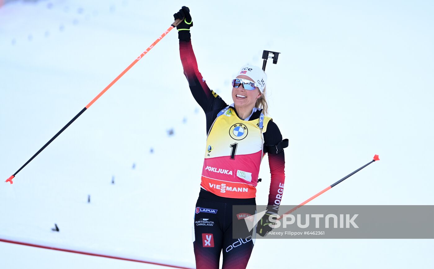Slovenia Biathlon Worlds Women Pursuit
