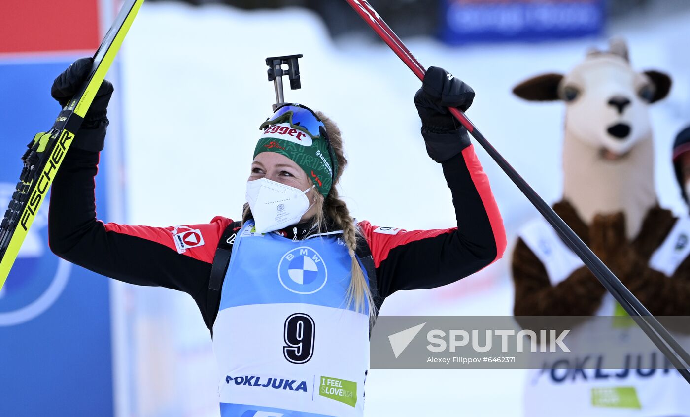 Slovenia Biathlon Worlds Women Pursuit