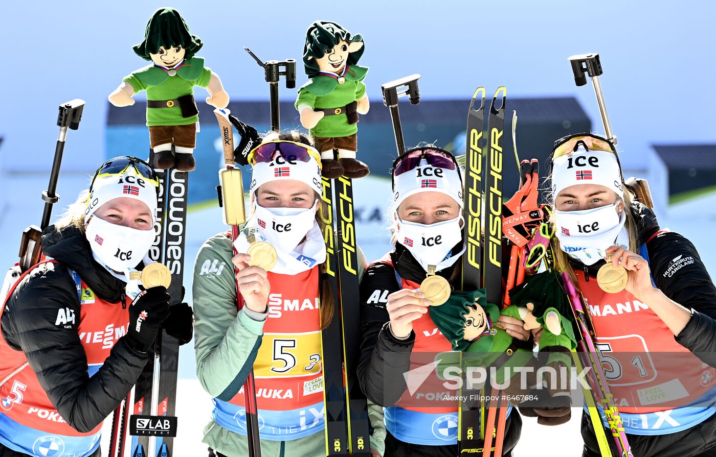 Slovenia Biathlon Worlds Women Relay