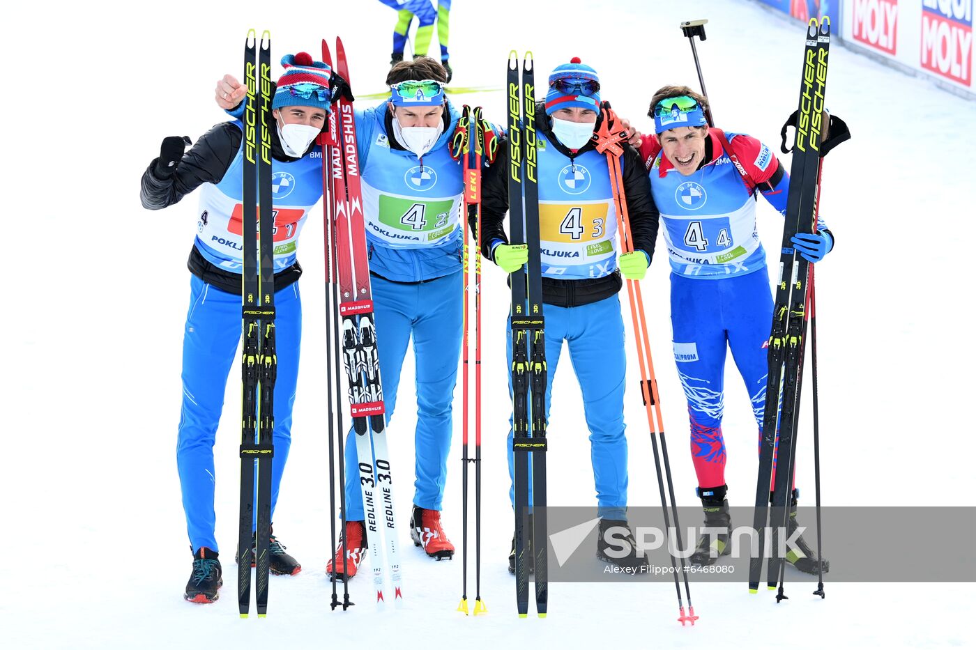 Slovenia Biathlon Worlds Men Relay