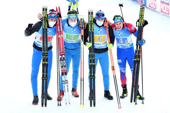 Slovenia Biathlon Worlds Men Relay