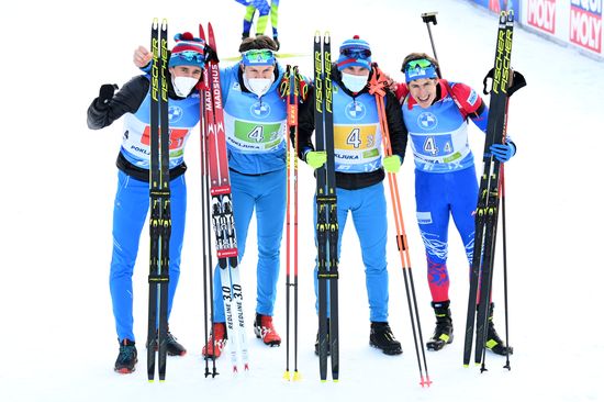 Slovenia Biathlon Worlds Men Relay