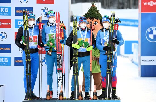 Slovenia Biathlon Worlds Men Relay