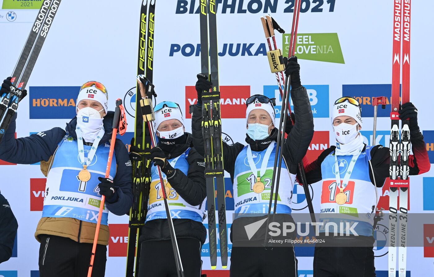 Slovenia Biathlon Worlds Men Relay