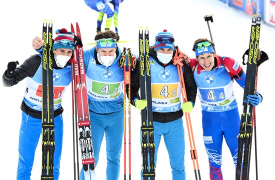 Slovenia Biathlon Worlds Men Relay