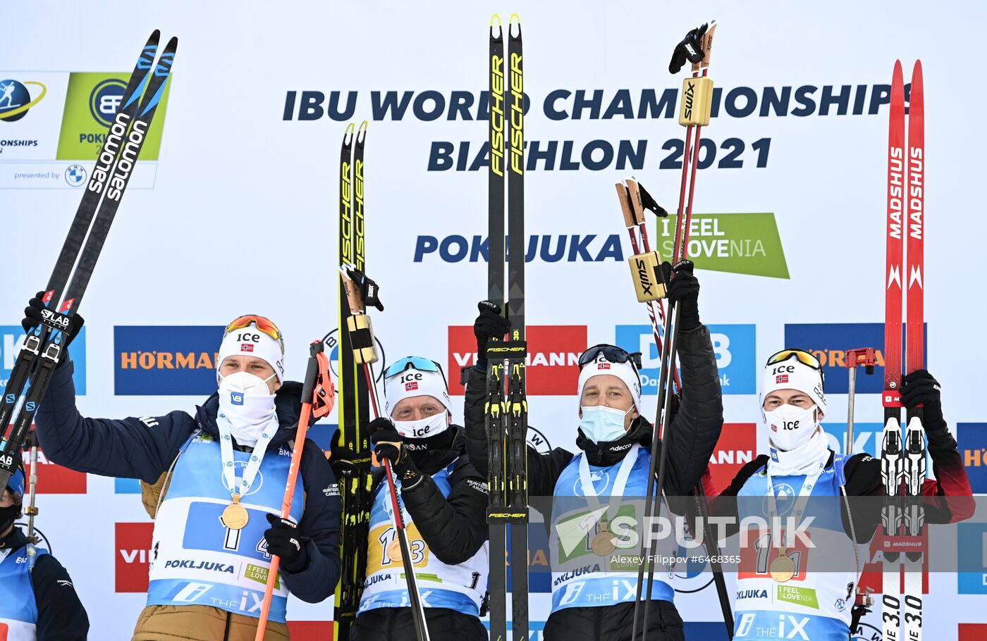 Slovenia Biathlon Worlds Men Relay