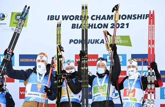 Slovenia Biathlon Worlds Men Relay