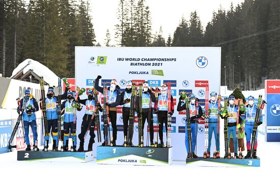 Slovenia Biathlon Worlds Men Relay