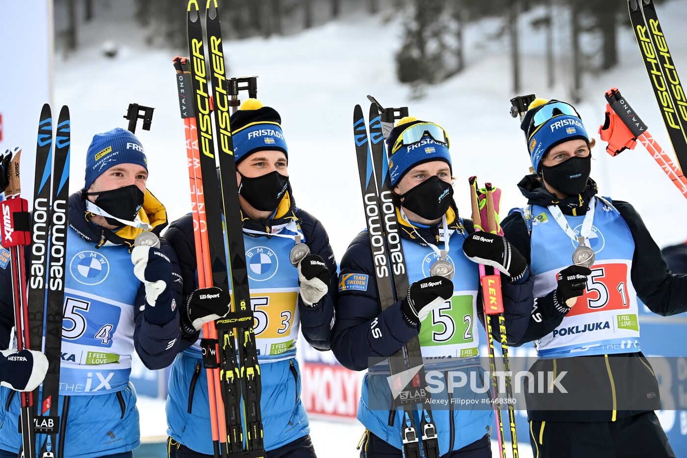 Slovenia Biathlon Worlds Men Relay