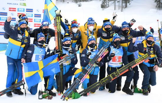 Slovenia Biathlon Worlds Men Relay