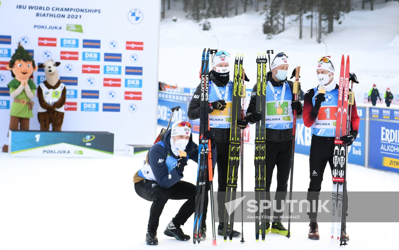 Slovenia Biathlon Worlds Men Relay