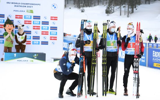 Slovenia Biathlon Worlds Men Relay